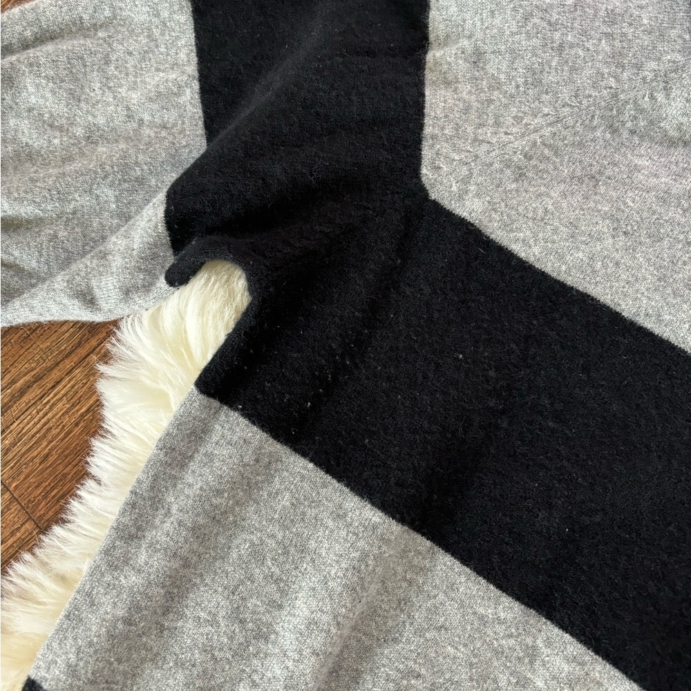 Women's Black and Gray Striped Sweater - Picture 5 of 10
